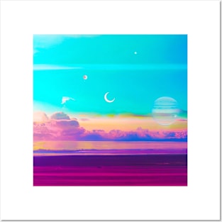 AM LoFi chromatic clouds Posters and Art